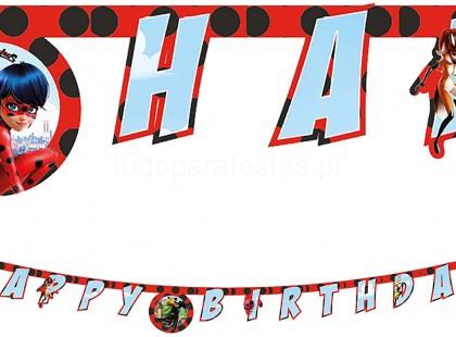 ladybug faixa happy birthday