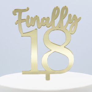 Topo Bolo 18anos dourado espelhado
