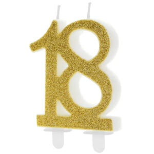 Vela 18anos dourado glitter