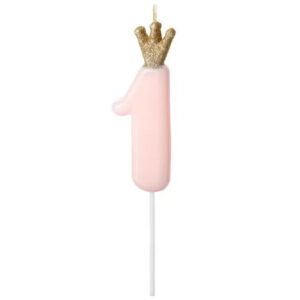 Vela 1 Rosa com Coroa