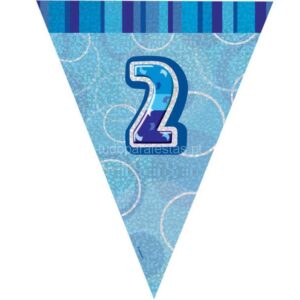 Bandeira Triangular 2 Anos Azul