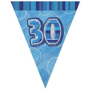 Bandeira Triangular 30 Anos Azul