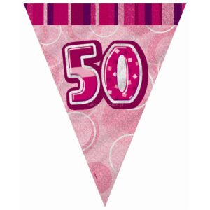 Bandeira Triangular 50 Anos Rosa