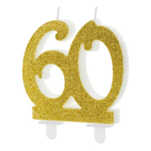 Vela 60anos dourado glitter