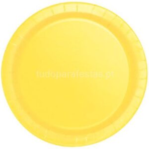 Pratos Amarelo 20,5cm 10unid