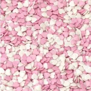 Açúcar Corações Rosa Claro e Branco 55g