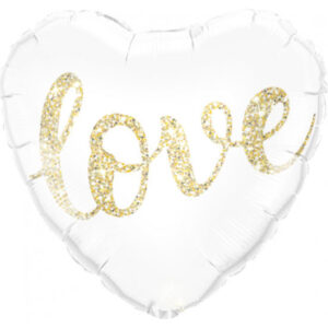 Balão Coração Branco Love 45cm