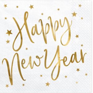 Guardanapos Happy New Year Branco 20unid