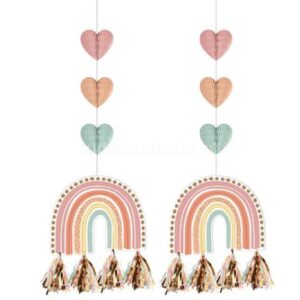 Decoração Pendurar Arco Iris Boho