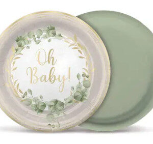 Pratos Oh Baby folhas 18cm 8unid