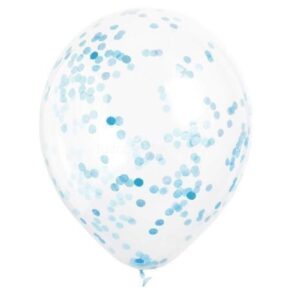 Balão Látex Confettis Azul Claro 6unid
