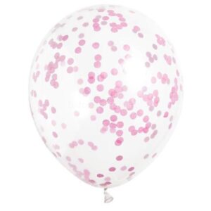 Balão Látex Confettis Rosa 6unid