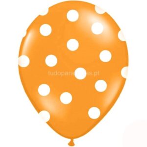 Balão Látex Bolinhas Laranja