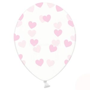 Balão Látex Corações Rosa