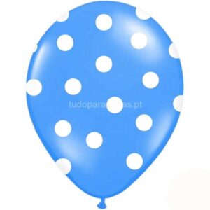Balão Látex Bolinhas Azul