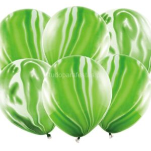 Balão Látex Mármore Verde 6unid