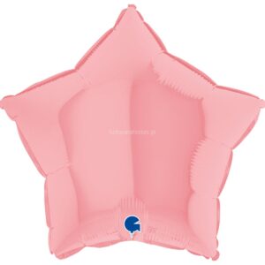 Balão Estrela Rosa Claro Mate 45cm