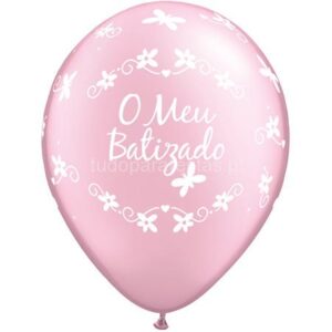 Balão Látex Batizado Rosa