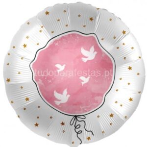 Balão Pombas Rosa 43cm