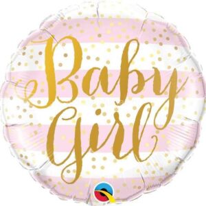 Balão Baby Girl riscas 45cm