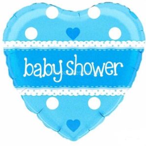 Balão Baby Shower Coração Azul 45cm