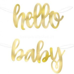 Faixa Hello Baby Dourado 1,06m