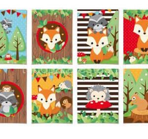 Cartazes decorativos Bosque 8unid