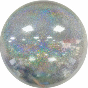 Balão Bubble Transparente Glitter Prateado 51cm