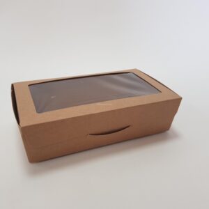 Caixa Kraft com janela centro 19,5x11cm