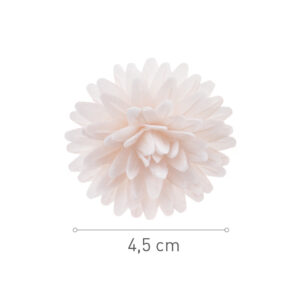 .Flor hóstia Pompom Branco 4,5cm