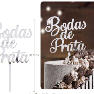 Topo de Bolo Bodas de Prata