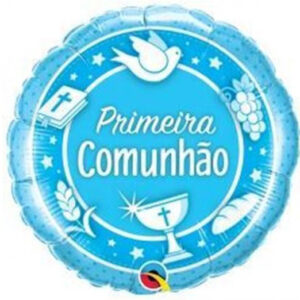 Balão Comunhão Azul 45cm