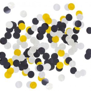 Confettis Círculos preto, prata e dourado 18g