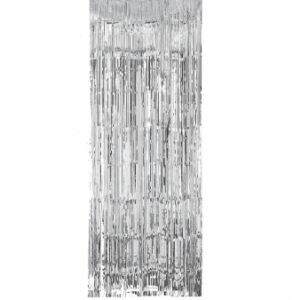 Cortina Franjas Prateada 1x2m