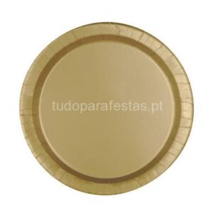 Pratos Dourado 17cm 8unid