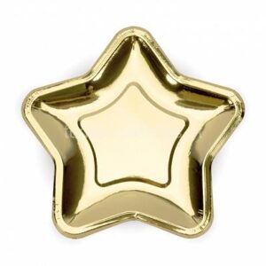 Prato Estrela Dourada 18cm 6unid