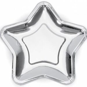 Prato Estrela Prateada 23cm 6unid