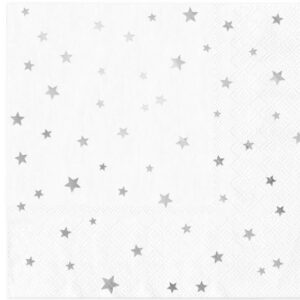 Guardanapos Estrelas Prata 10unid