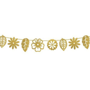 Faixa Decorativa Folhas Douradas 4,5m