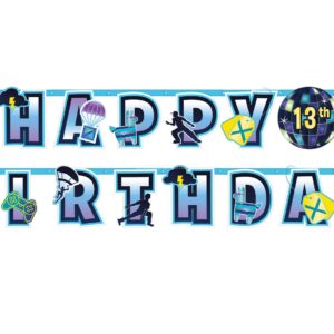Faixa Fortnite Happy Birthday personalizável 3,2m