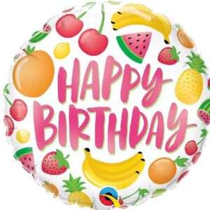 Balão Frutas Happy Birthday 46cm