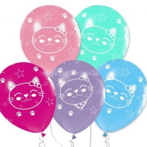 Balão Látex Gatos Fofos 5unid