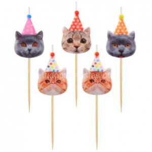 Velas Gatos 5unid