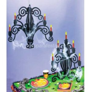 Centro Mesa Candelabro com teia aranha 64cm
