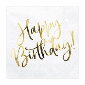 Guardanapos Happy Birthday Dourado 20unid