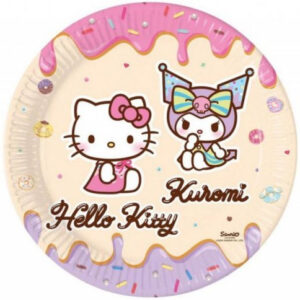 Pratos Hello Kitty Kuromi 23cm 8unid