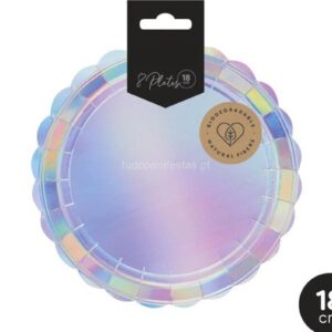 Pratos Iridescentes 18cm 8unid