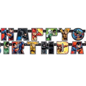 Faixa Happy Birthday Liga da Justiça 1.9m