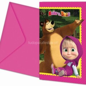 Convite Masha e Urso 6unid