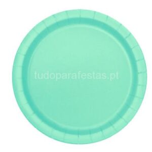 Pratos Verde Menta/Tiffany 17cm 12unid